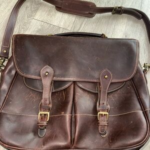 Tusting Clipper Leather Satchel Briefcase Laptop Bag Sundance Floodlight